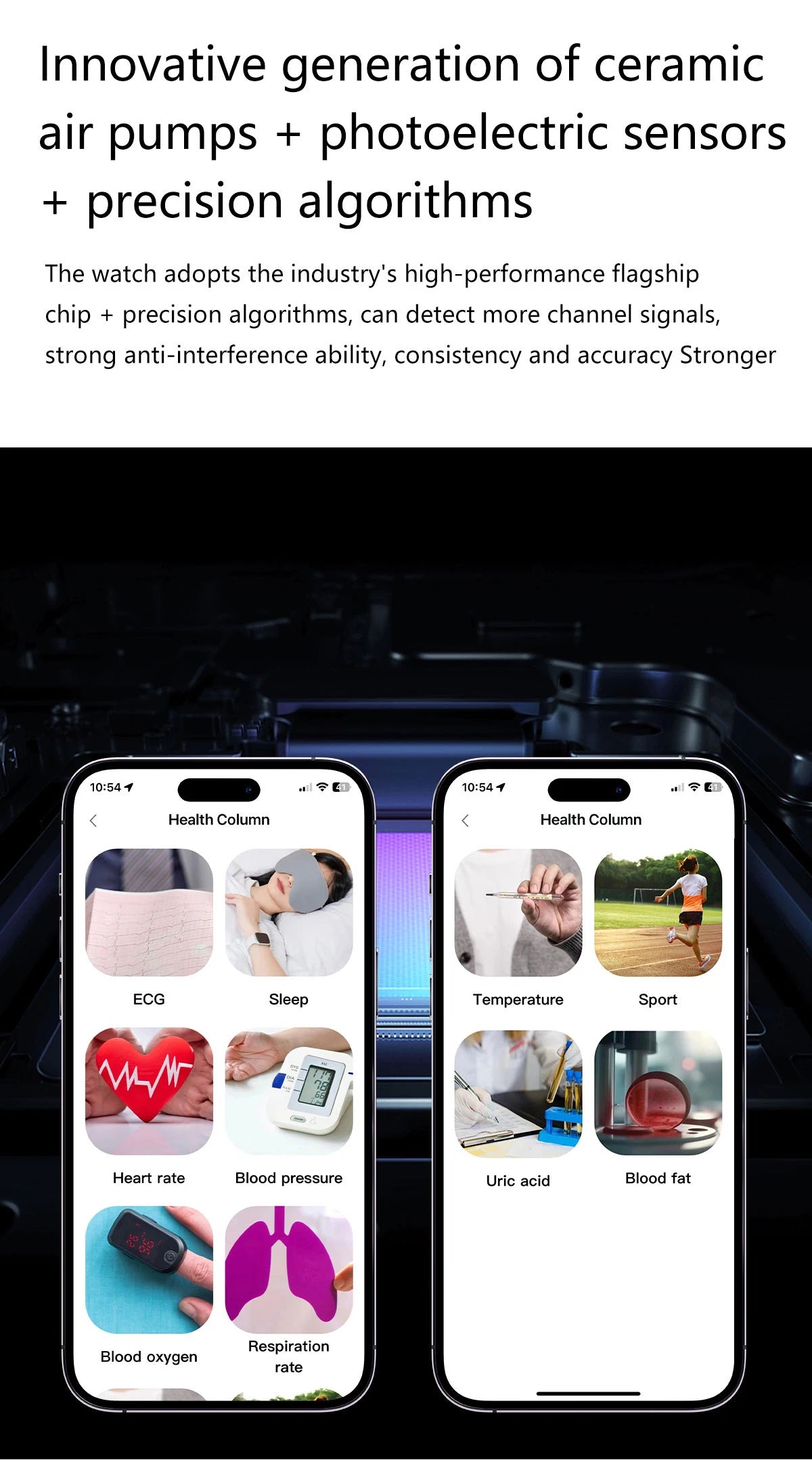 2026 New ECG Air Pump Airbag Accurate Measure Smart Watch Men Micro Physical Examination Blood Pressure Sport SmartWatch Health