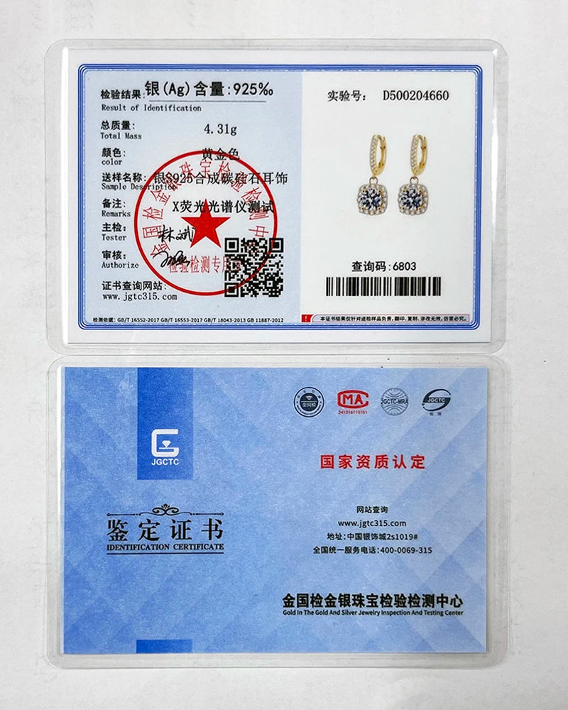 JoyceJelly 1ct GRA Certified Moissanite Earrings For Women 18 Color VVS D Solid Sterling Silver 925 Plated 18K Gold Fine Jewelry
