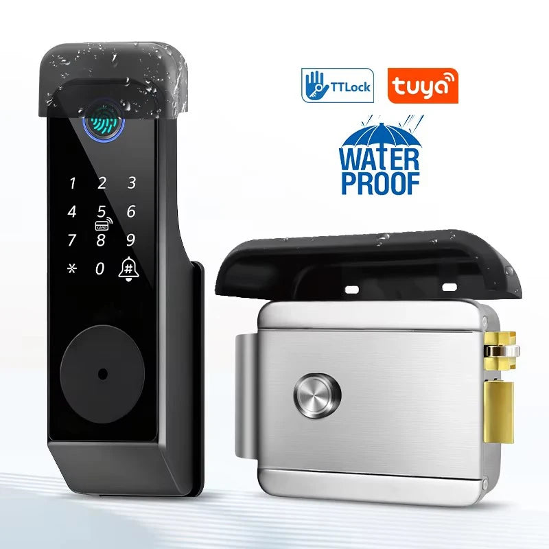 Waterproof Fingerprint Lock Tuya Wifi Remote Control Bluetooth TTLock App Mechanical Electronic Smart Door Lock For home
