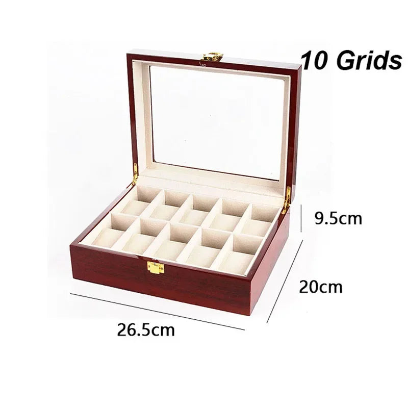 Wooden Watch Box Eco-Friendly Watch Storage Case with 1/2/3/5/6/10/12 Slots Travel Organizer for Men Watch Gift Box
