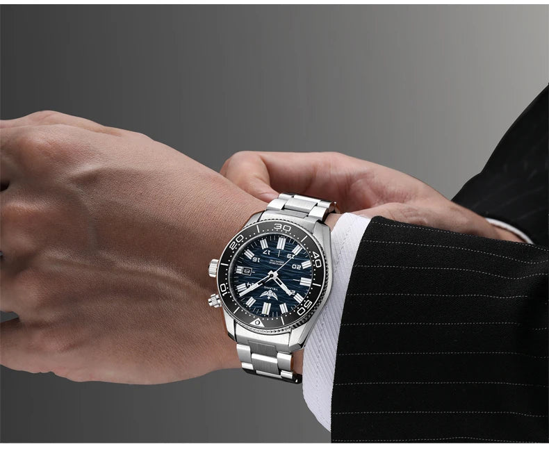 Yelang V1038 40mm Men Diving Watch Human Kinetic Energy Watch Brand Watch 300m Waterproof Watch luminous Japan PX82 Sapphire