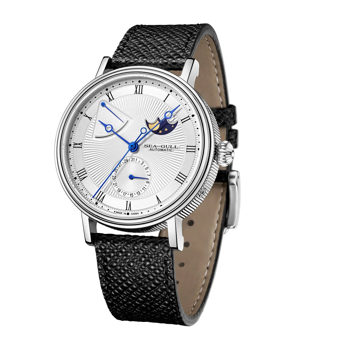 Seagull Moon Phase Watch Auspicious Clouds Special Edition Men's Automatic Mechanical Watch Luxury 41mm Watch for Men 6199 6198