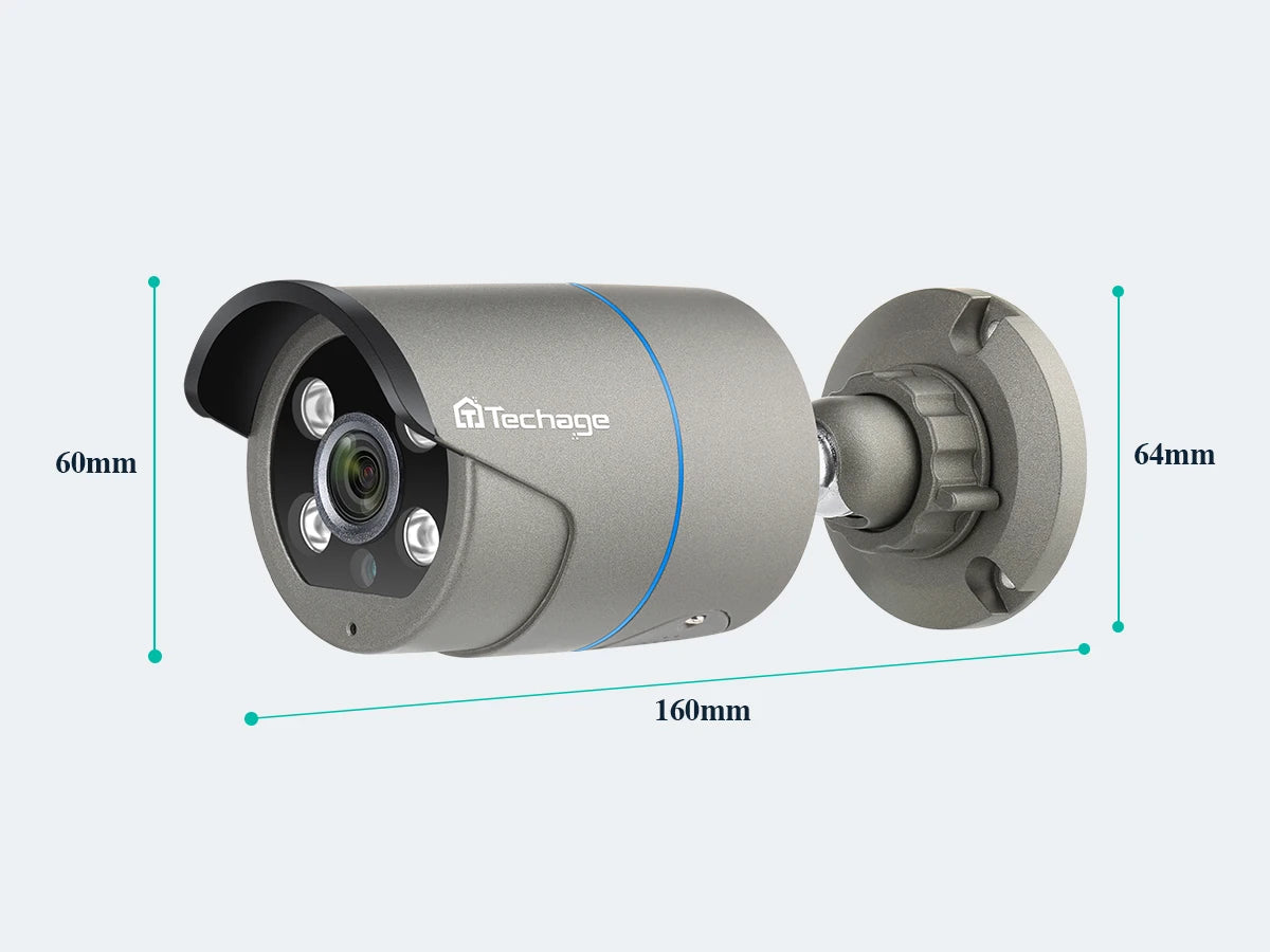 Techage 8CH HD 4MP POE Surveillance Camera CCTV Security System H.265 Face Detect Outdoor Two-way Audio IP Camera P2P Video NVR