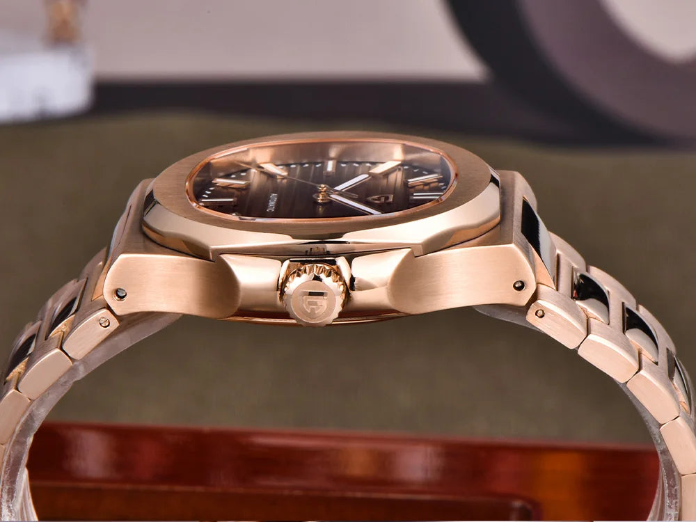 2025latest Pagani design rose gold top luxury automatic men's watch fashion AR Sapphire crystal mechanical watch men's gift10BAR