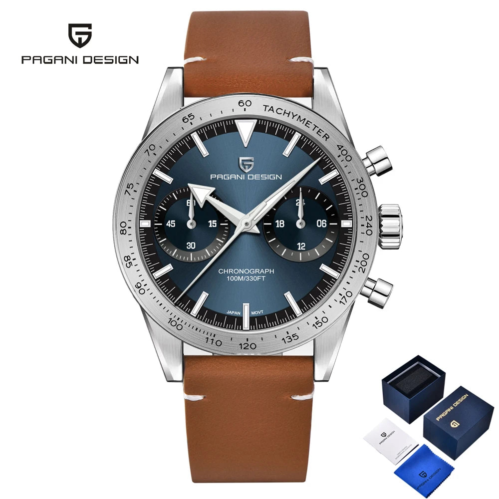 2025 New PAGANI DESIGN Men's Watches Luxury Quartz Wristwatches AR Sapphire Speed Sports Chronograph Watch Man VK64 Men Gift Box