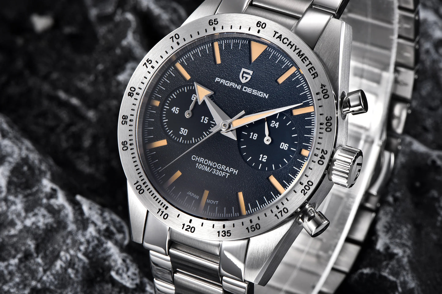 PAGANI DESIGN 2025 New Men's Watches Moon Quartz Watch Men Luxury Sport Waterproof Chronograph AR Sapphire Mirror Luminous Clock