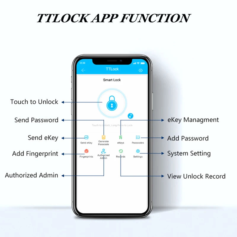 Electronic Smart Lock For Front Door Sliding Swing Gate Lock Intelligent Fingerprint Door Lock Optional Tuya Smart Life TTLOCK