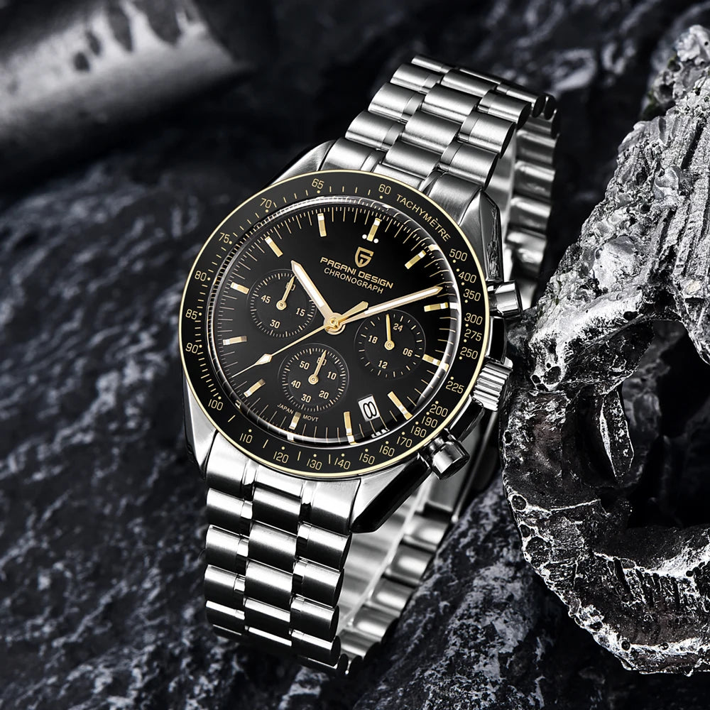 PAGANI DESIGN New Retro Watch Luxury Moon Quartz Watches For Men Stainless steel Luminous waterproof Sport Chronograph Man 2026