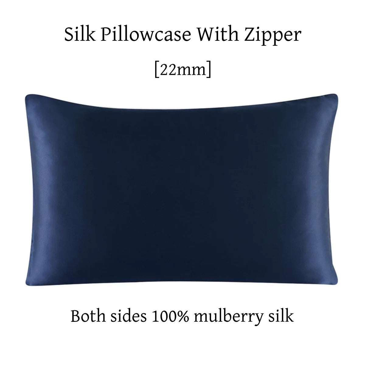 22 Momme Silk Zipper Pillowcase 1pc 100% Nature Mulberry Silk Muticolor Pillow Case For Healthy Standard Queen King