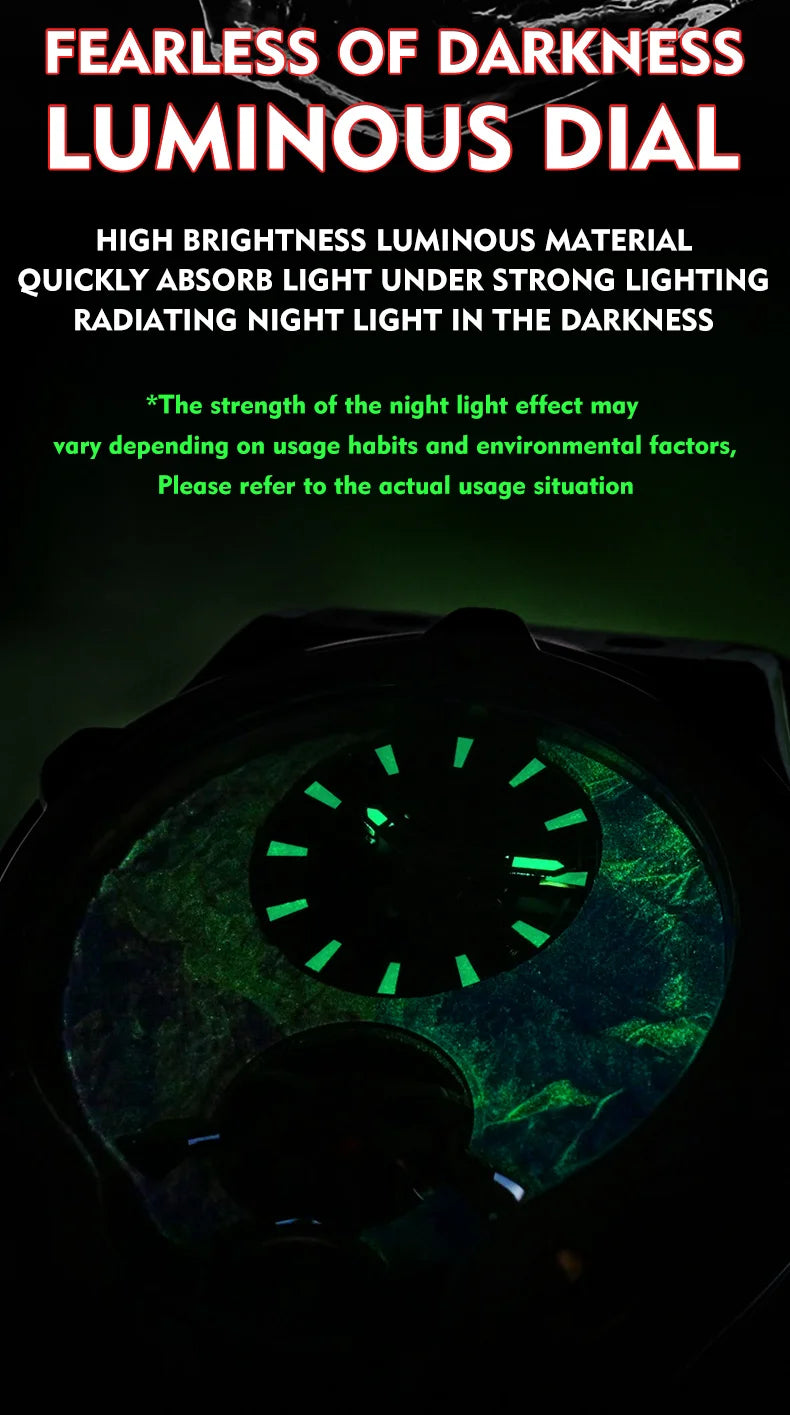 HANBORO Zhuma Mountain Peak Series Men's Fully Automatic Mechanical Watch Hollow Personalized Watch