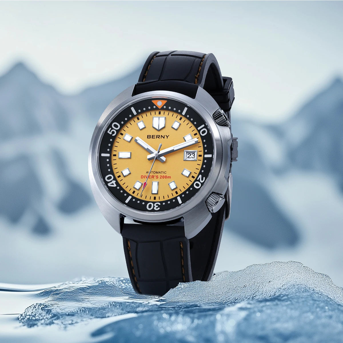 BERNY Automatic Compressor Diver Watch for Men Super Luminous Miyota 8215 Sapphire Swim Sport 20ATM Mechanical Men's Dive Watch