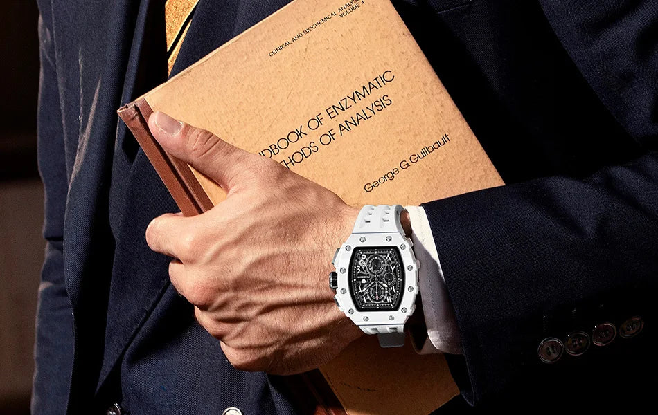 TSAR BOMBA 2025 New Mens Watch TB-8204QA Arabic numerals Dial Tonneau Wristwatch for Men Sapphire Mirror Waterproof Clcok