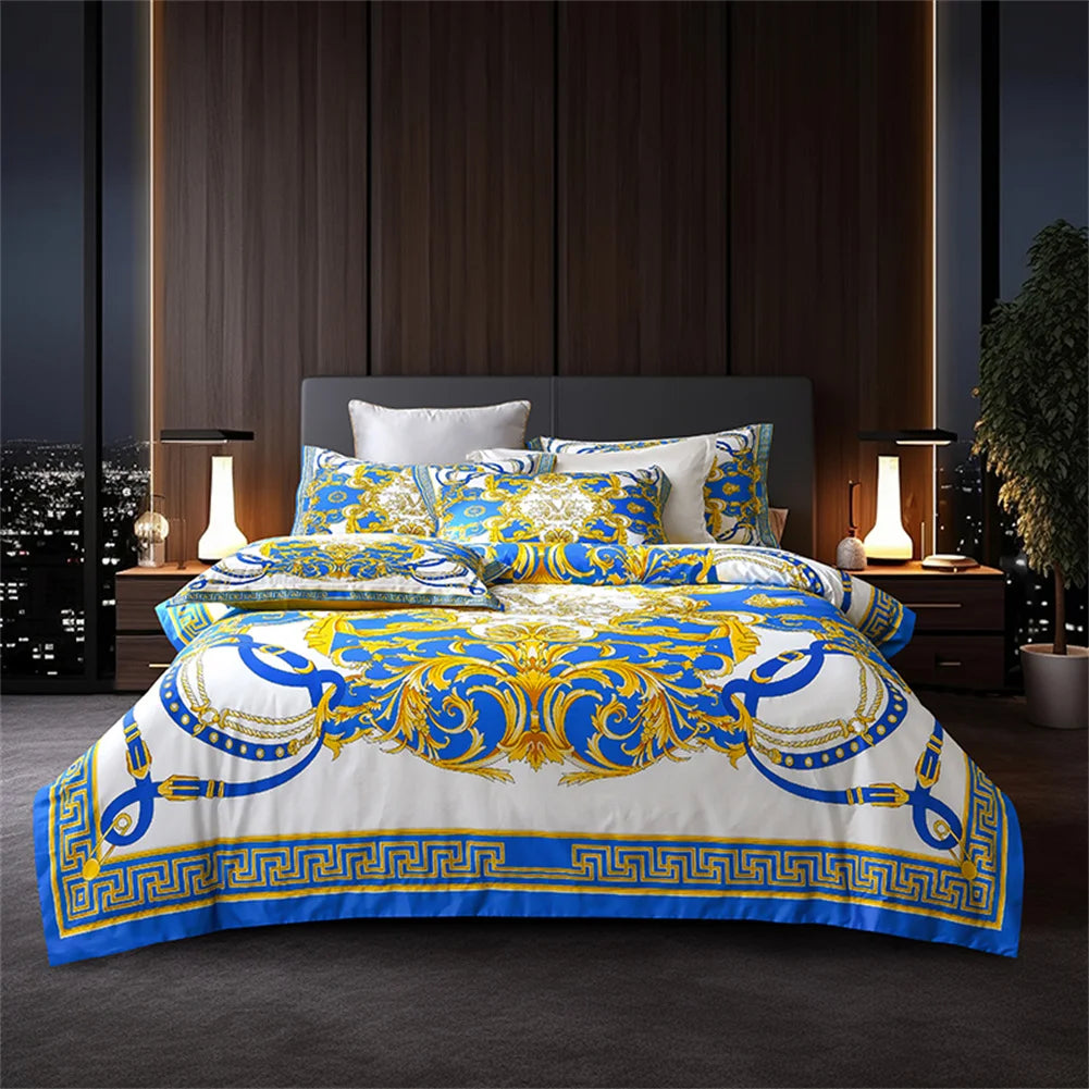 Svetanya 1200TC Golden Egyptian Cotton Bedding Set King Queen Size Sheet Duvet Cover Pillowcase  Linens （custom-made Size）