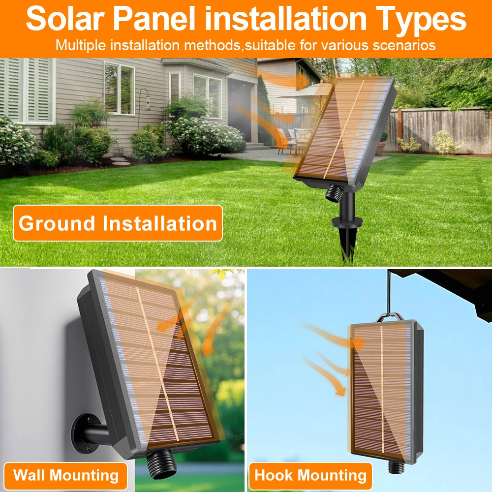 Solar String Light Outdoor Waterproof T22 Bulbs LED Solar Powered Patio Lights for Outside Porch Backyard Bistro Garden Market