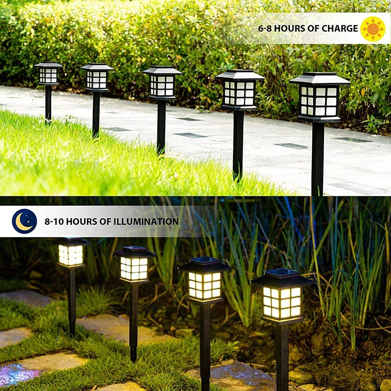 2~12Pcs Solar LED Pathway Lights Outdoor Waterproof Walkway Garden Decor Street Lamp for Landscape Yard Patio Driveway