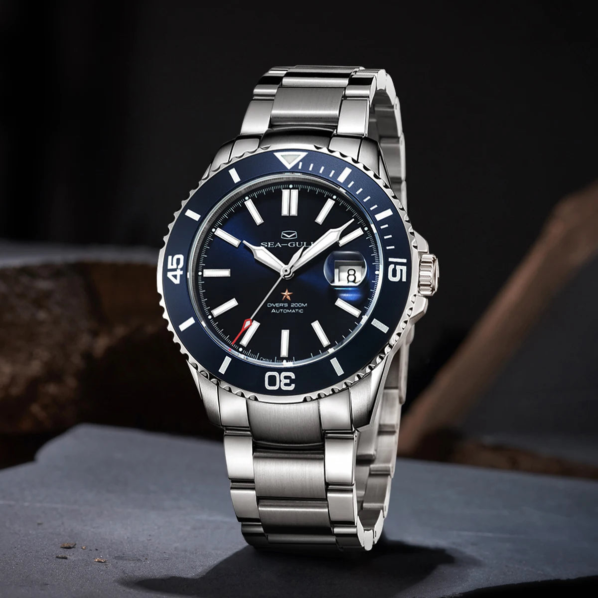 Seagull relogio masculino Men Watch 200m Diving Business Waterproof Fashion Automatic Mechanical Watch Ocean Series 816.32.1523