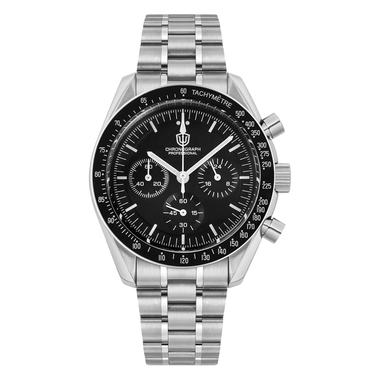 Watchdives WD1860 Watch VK63 Chronological Movement Stainless Steel Watch Sapphire AR Coating Night Light Retro Watches