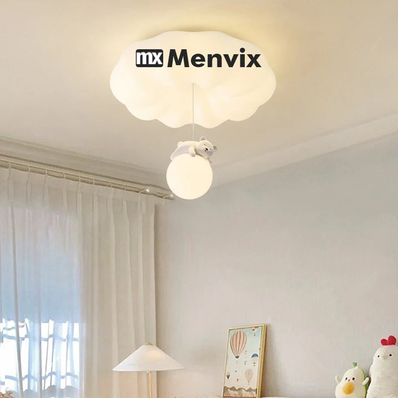 Menvix Bear Cream Modern Ceiling Light Simple Indoor Wall Lamps for Living Room Bedroom - 2025 Style Lighting Decoration