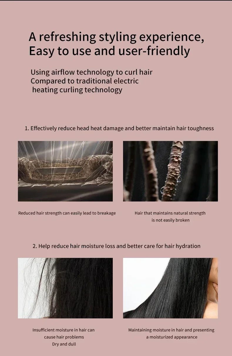 7-in-1 Multi-Function Hair Dryer Curling Iron and Straightener Set—Achieve salon-quality styling results right at home