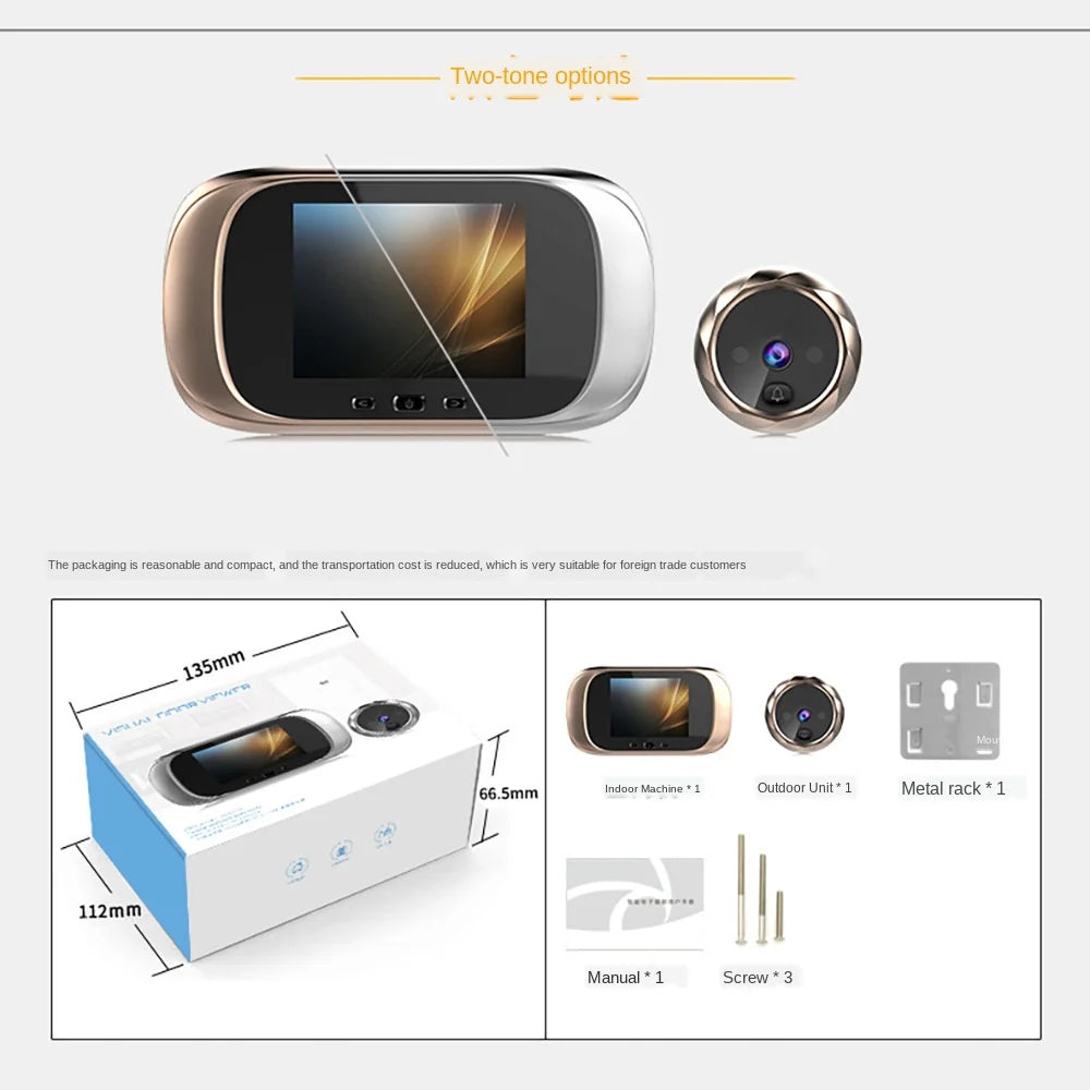 Digitale LCD 2,8-Zoll Video-Türklingel, Türspion-Monitor, Tür-Auge Überwachungskamera 90 Grad Türklingel