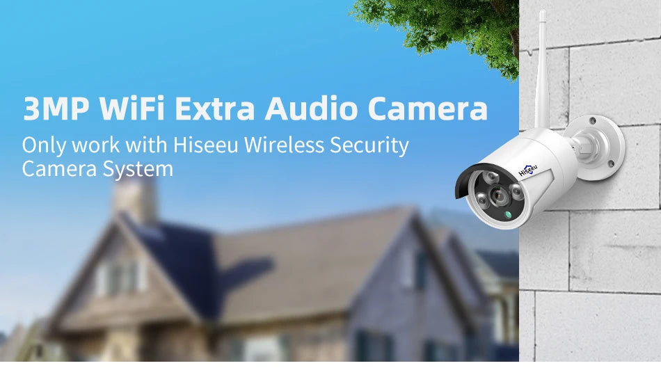 Hiseeu 1536P Wireless IP Camera 3.6mm Lens Waterproof Security WiFi Camera for Hiseeu Wireless CCTV System Kits IP Pro APP View