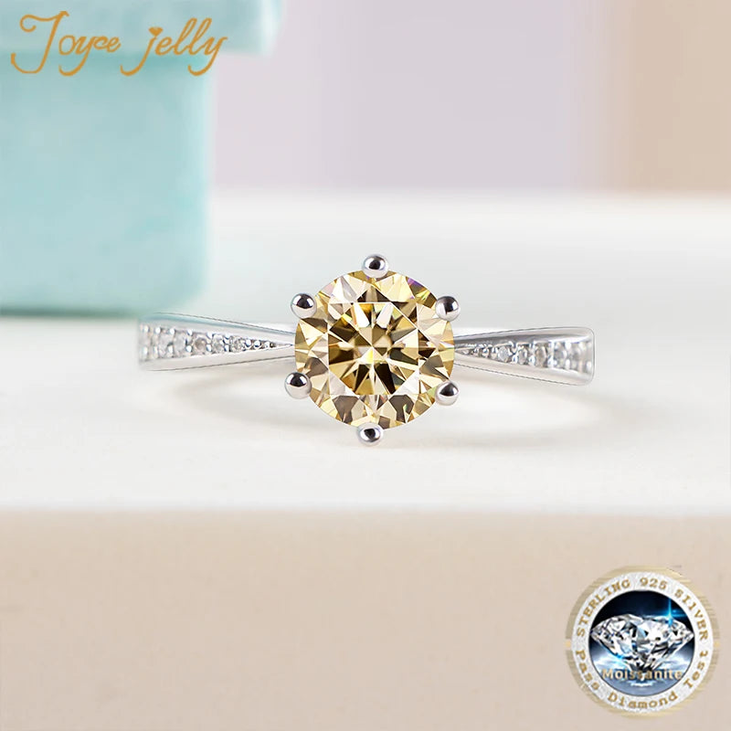 Earrings JoyceJelly Moissanite Jewelry Set With 1CT D Color VVS 3EX moissanite stone pass diamond test Wedding Luxury Fine Jewelry gift