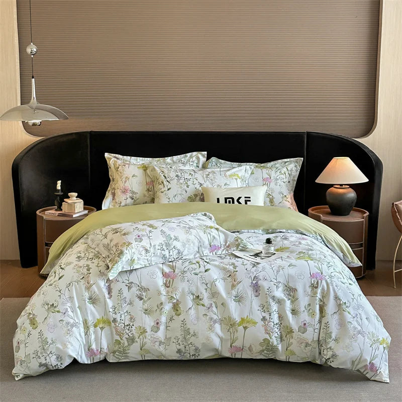 Svetanya Print Egyptian Cotton Bedding Sets Ru Queen King Size Bed Linens Pillowcase Sheet Duvet Cover Set