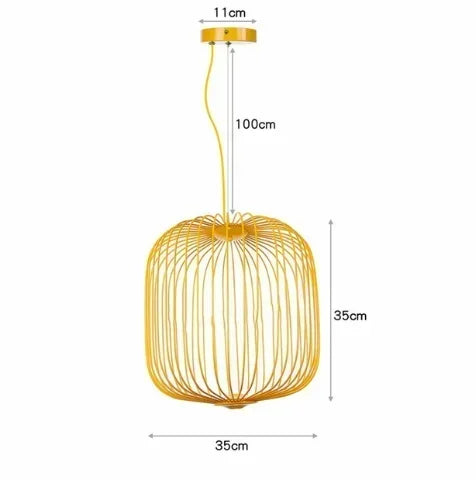 Minimalist Birdcage Hanging Light Italian Pendant Lamp Designer Spokes 1/2 Light  Home Decor Stairway Spot Lighting