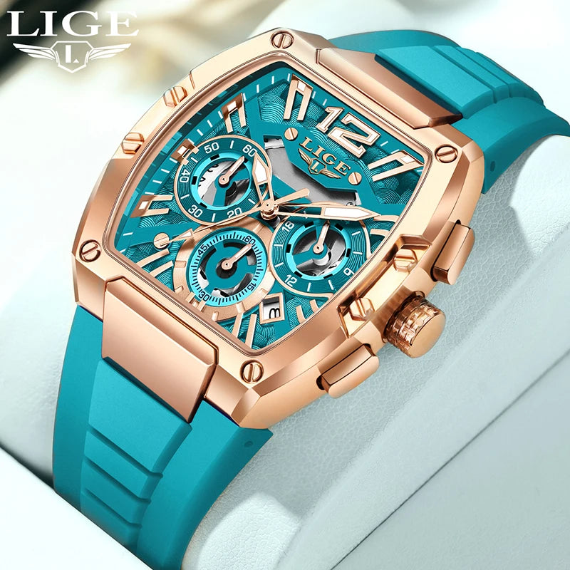 LIGE Men Watch Fashion Top Brand Luxury Silicone Military Watch Men Casual Sports Waterproof Date Quartz Wristwatches For Men