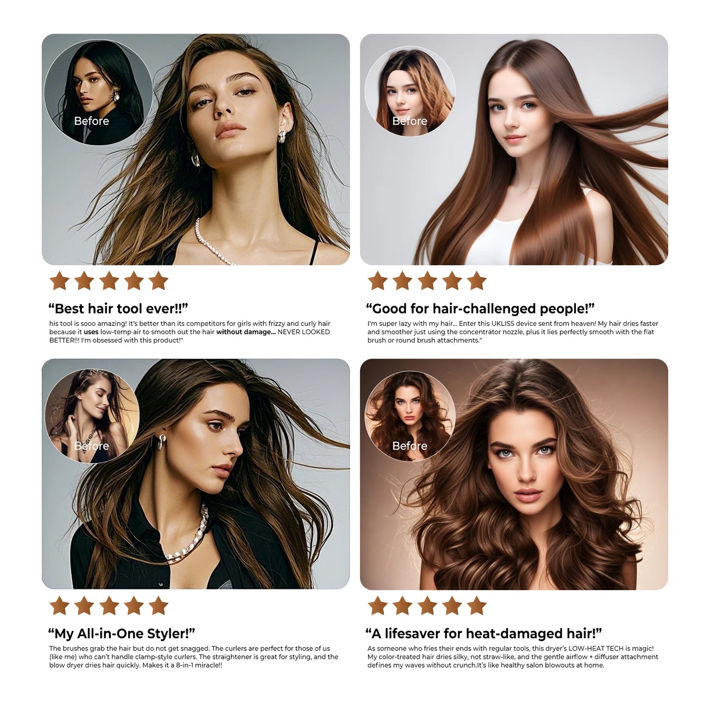 Hair Dryer 8 in 1 Hair Styler Tools Complete Set Salon Brushless Motor 110000rpm Professional Blower Dryerr With Comb