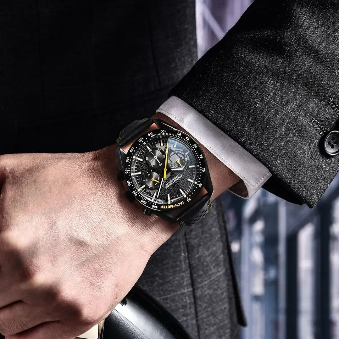 PAGANI DESIGN 2024 New Moon Dark Men's Watches Luxury Quartz Watch Men Skeleton Sport Chronograph AR Sapphire glass Wrist Watch