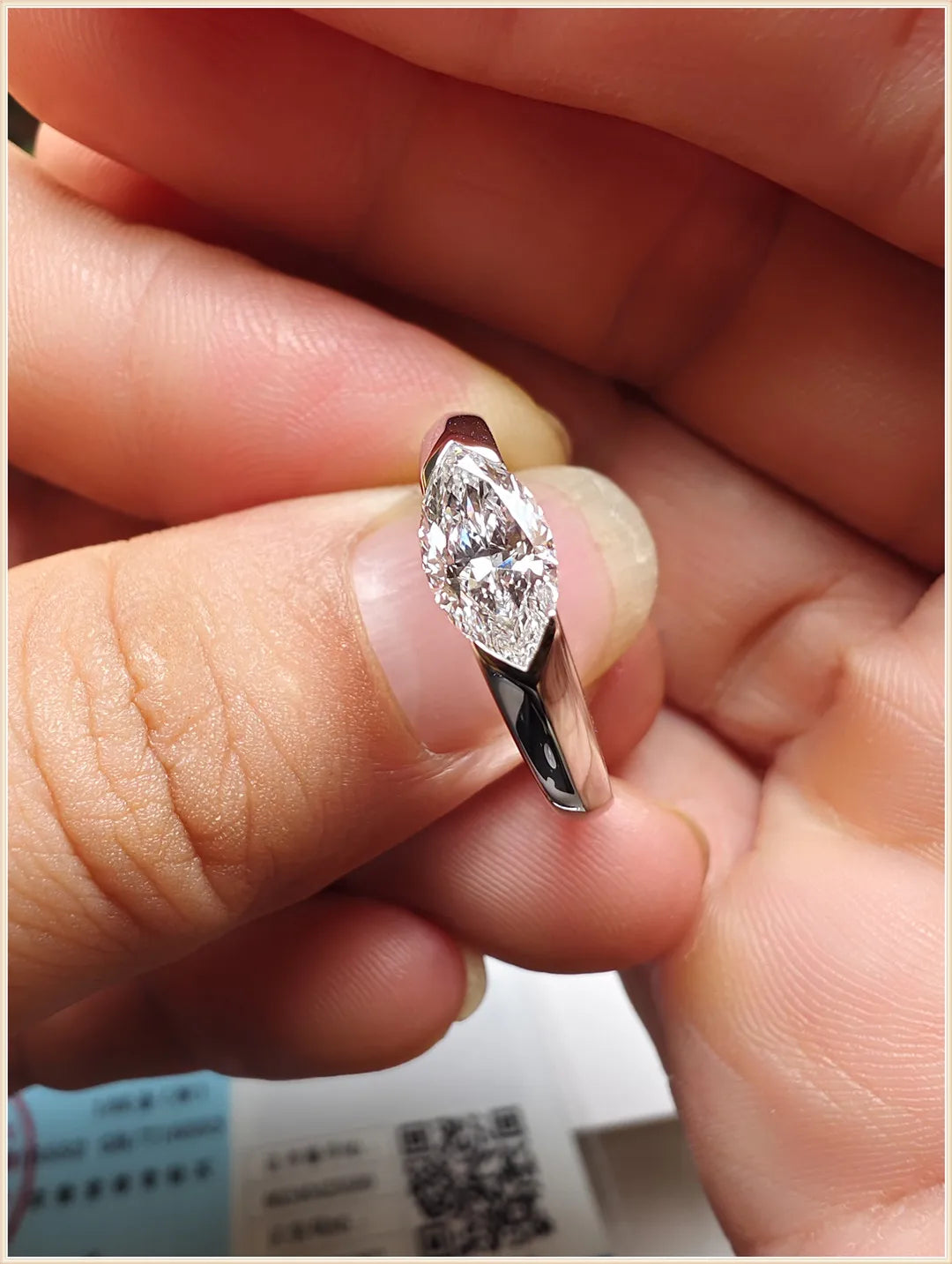 wholesale lab grown HPHT CVD Horse 's-eye cut with IGI certificate diamond lab grown diamond 1ct 14K gold rings Spot goods