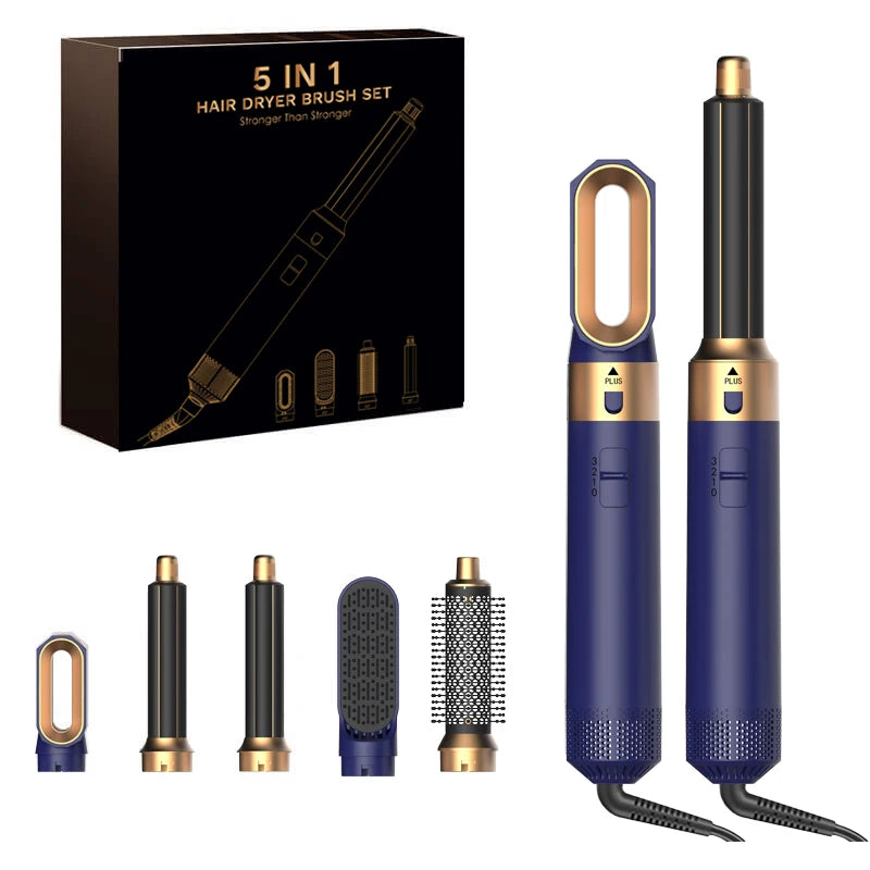 Hot Sales Multifunctional 5 IN 1 Hot Air Comb Household  Brushless Styling Hair Dryer Automatic Curling Iron