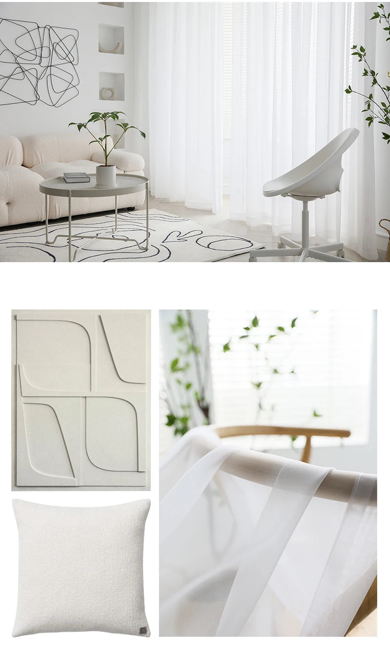 Europe Solid White Curtain Window Sheer Tulle Curtains For Living Room Kitchen Modern Window Treatments Voile Curtains Cortains