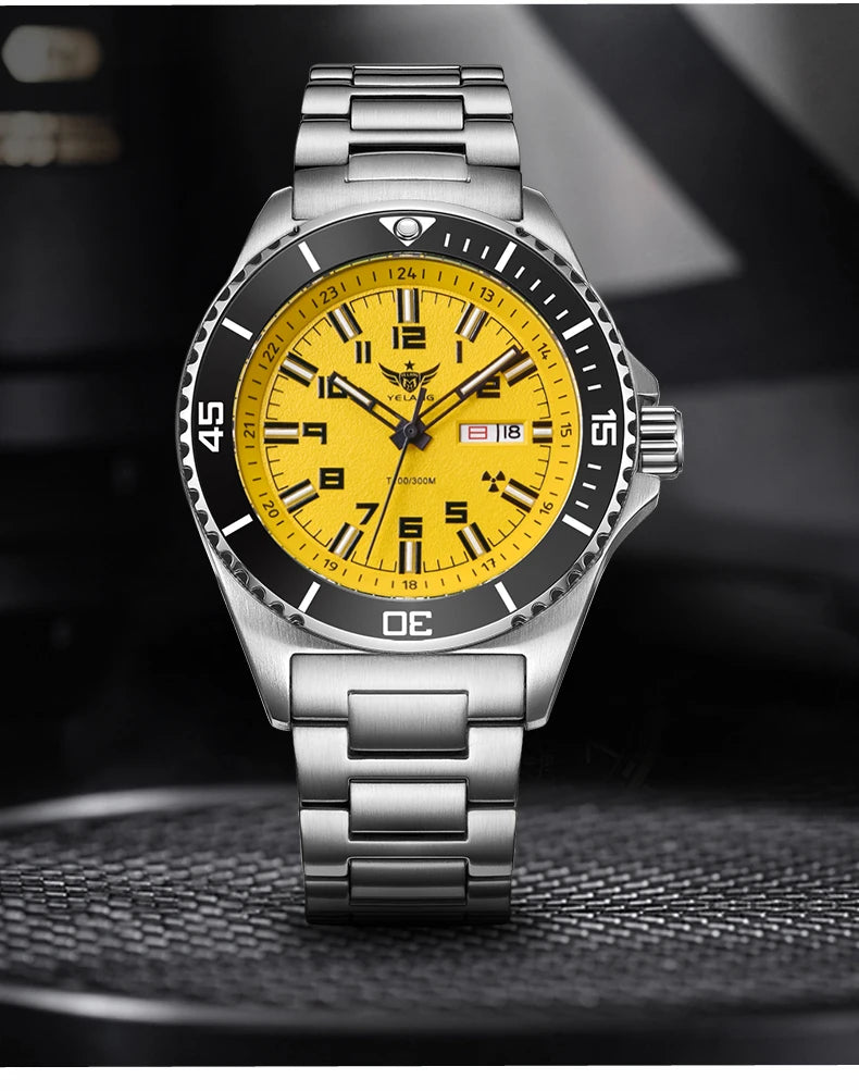 Yelang V1031 Luxury Men Brand Watch 44mm Diver Water Watches Japan 8205 Automatic Mechanical movement Luminous 300M Waterproof
