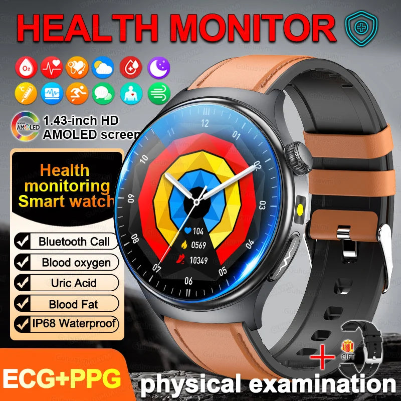 2026New Health Sport ECG AI Diagnosis Smart Watches Men Heart Rate Blood Pressure IP68 Waterproof Smartwatches For Men women