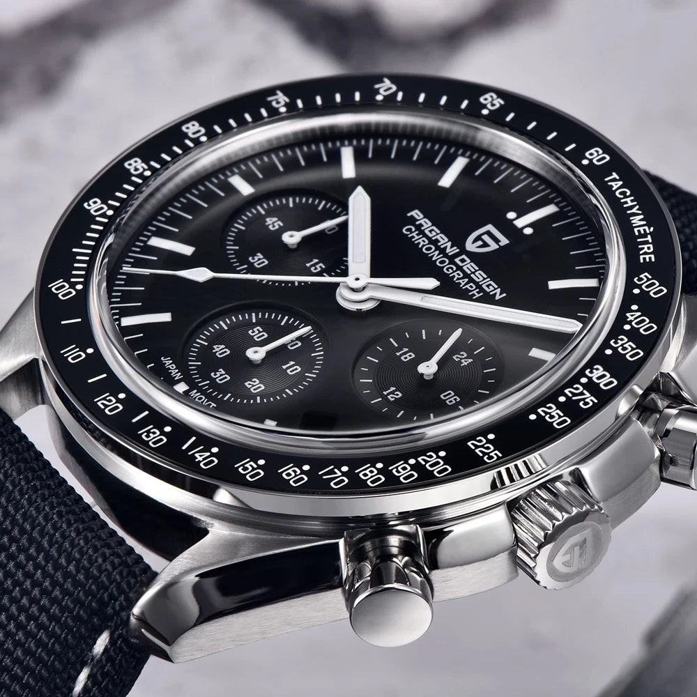 PAGANI DESIGN 2025 New Men's Watches Top Brand Luxury Quartz Watch For Men Date Speed Chronograph VK63 Stainless steel PD-1701