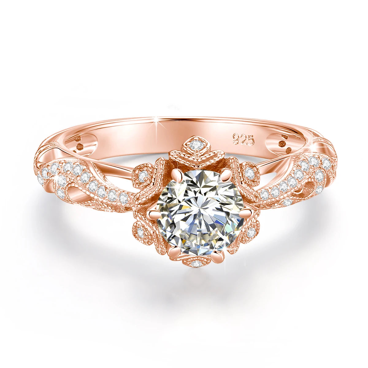 Luxury 18k Gold Plated Women Ring 1ct D vvs1 Moissanite 925 Silver Wedding Band High Quality Engagement Gift Fine Jewelry