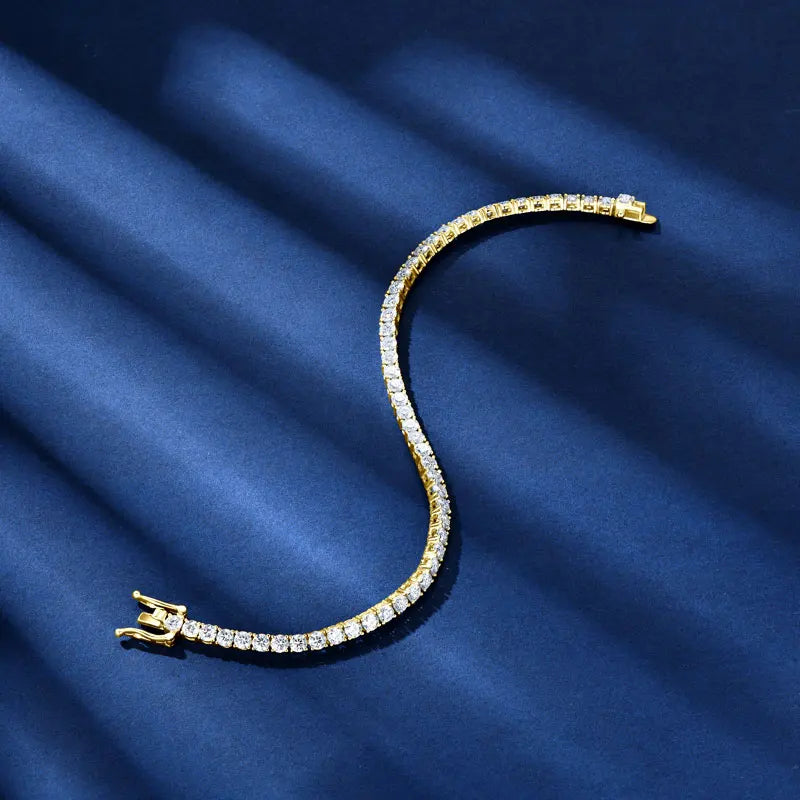 IOGOU 3mm/5mm Full Moissanite Tennis Bracelets Real 925 Sterling Silver Bracelet for Women Men Couple Sparking Fine Jewelry Gift