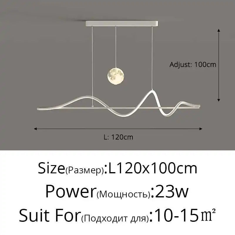 Modern Led Pendant Lights Chandelier For Dining Table Living Room Counter Bar Interior Moon Hanging Lamp Decor Chandelier Lamp