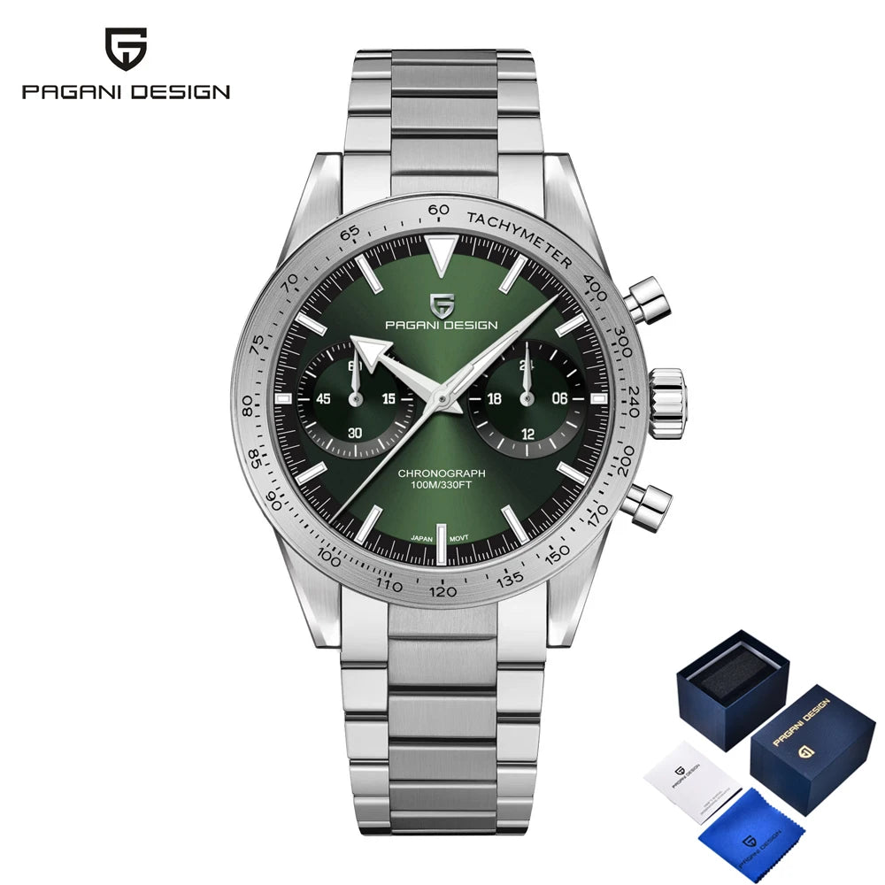 2025 New PAGANI DESIGN Men's Watches Luxury Quartz Wristwatches AR Sapphire Speed Sports Chronograph Watch Man VK64 Men Gift Box