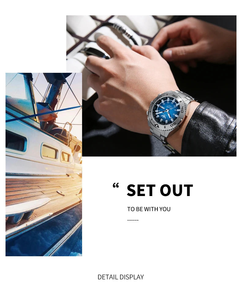 YELANG New Design Human Kinetic Energy Watches Waterproof 100m H3 Gas Self luminescent Nightlight 10Bar Diving Grade V1035