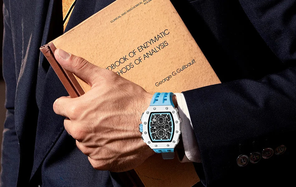 TSAR BOMBA 2025 New Mens Watch TB-8204QA Arabic numerals Dial Tonneau Wristwatch for Men Sapphire Mirror Waterproof Clcok