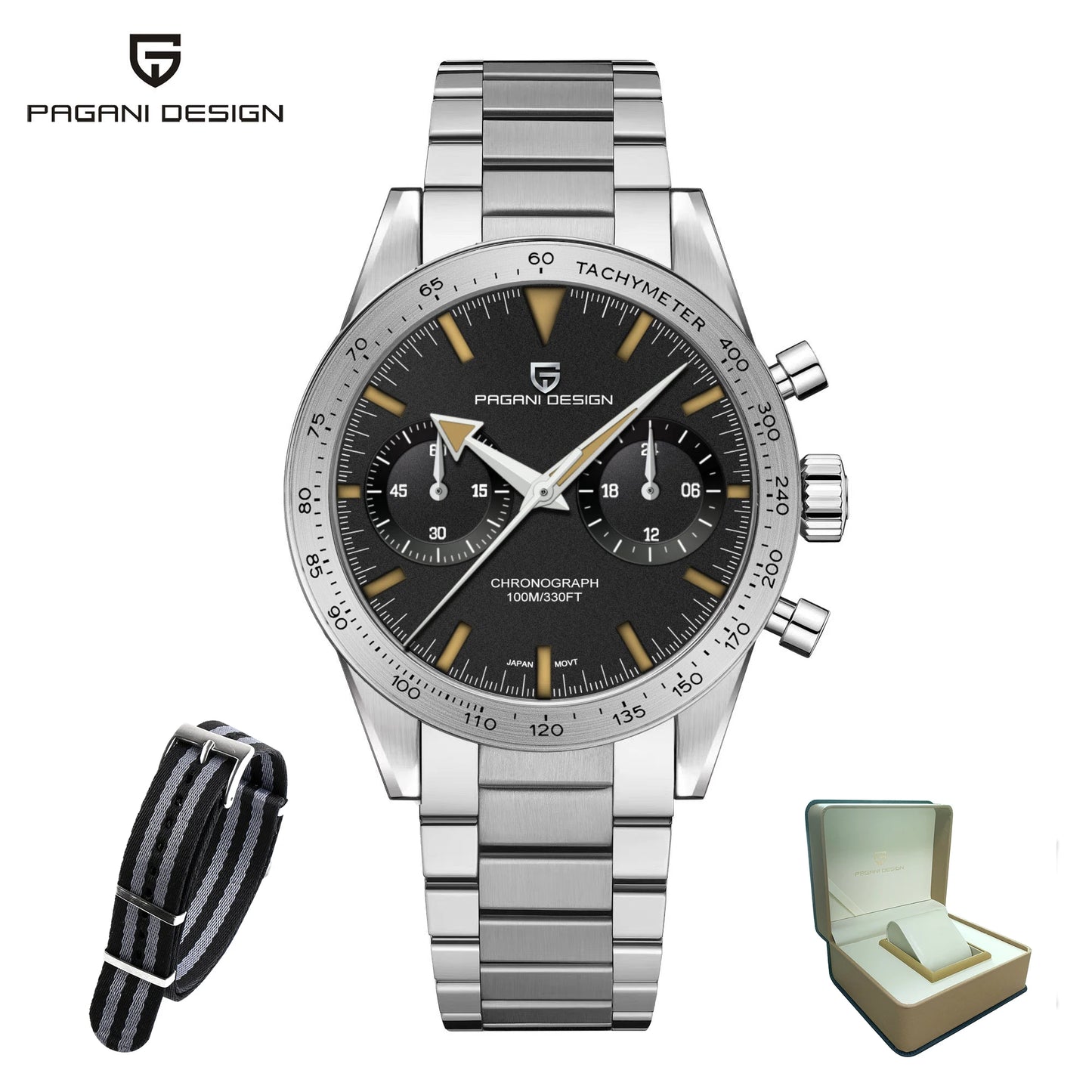 PAGANI DESIGN 2025 New Men Quartz Watch Exquisite Craftsmanship Luxury Classic Style Sapphire Glass Chronograph 100m Waterproof