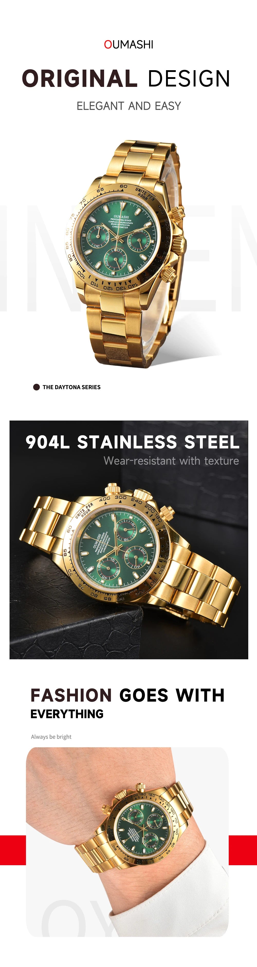 Men's luxury watches VK63 watch Sports Quartz Watch Sapphire multifunctional Mechanical timing watch for vk63 Movement