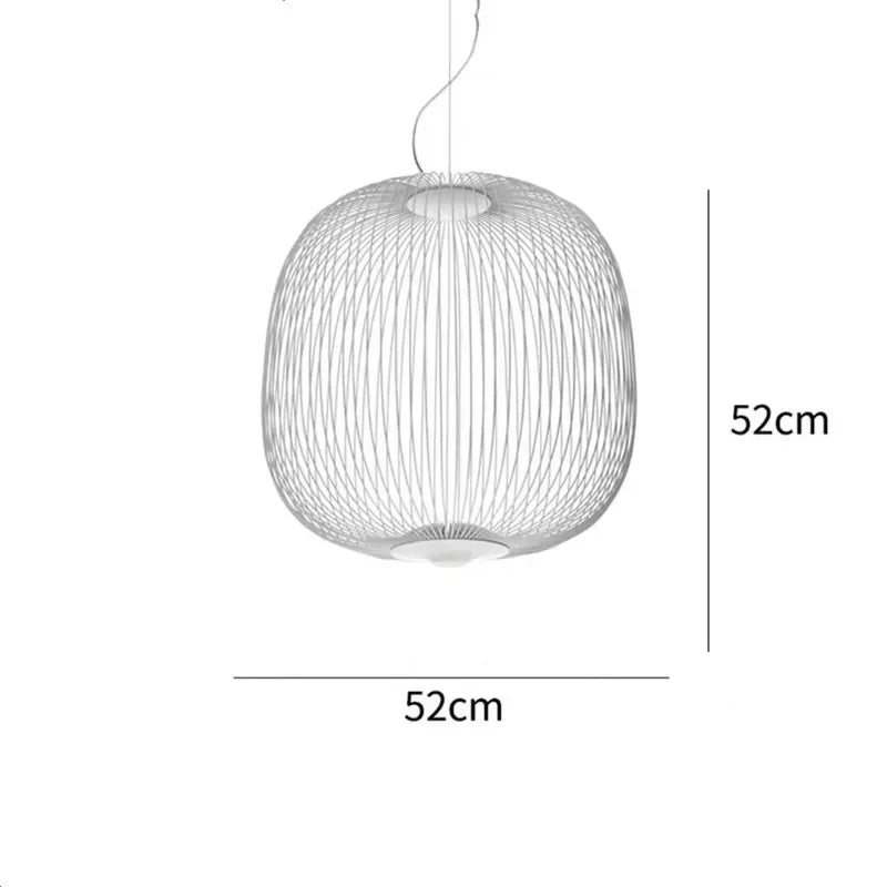 Minimalist Birdcage Hanging Light Italian Pendant Lamp Designer Spokes 1/2 Light  Home Decor Stairway Spot Lighting