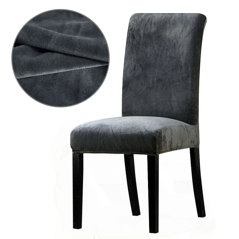 1/2/4/6 Pieces Real Velvet Fabric Super Soft Chair Cover Luxurious Office Seat Cases Tretch Chair Covers For Dining Room Hotel