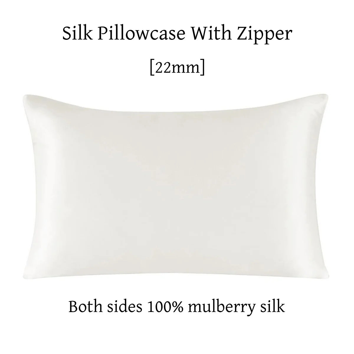 22 Momme Silk Zipper Pillowcase 1pc 100% Nature Mulberry Silk Muticolor Pillow Case For Healthy Standard Queen King