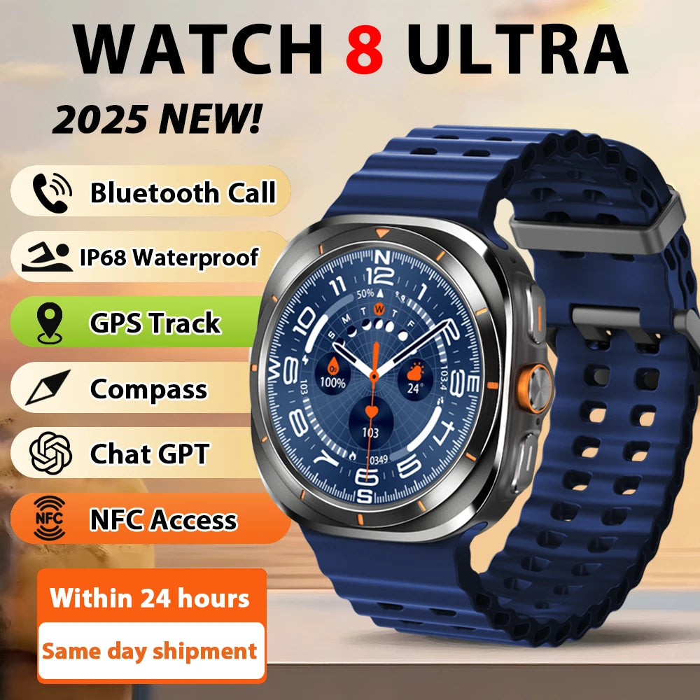2026 New Watch8 Ultra Smart Watch Classic NFC Health Monitoring  Bluetooth Call 3ATM Waterproof HD Smartwatch For IOS Android