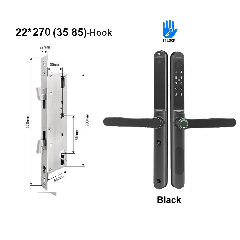 Slim 2.8CM Waterproof Sliding Door Smart Lock Fingerprint Password IC Card Key Compatibility TTlock App & Alexa Biometric Header
